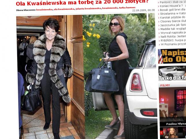 Kwaśniewska paraduje z torbą za 20 tys. zł.