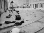 Widok głównej ulicy getta krakowskiego po jego likwidacji w 1943 r.