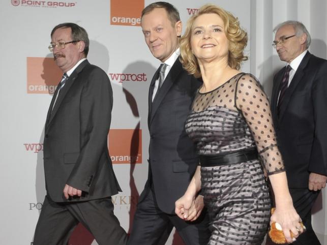 Małgorzata i Donald Tuskowie na gali wręczenia nagrody Człowiek Roku Wprost 2011