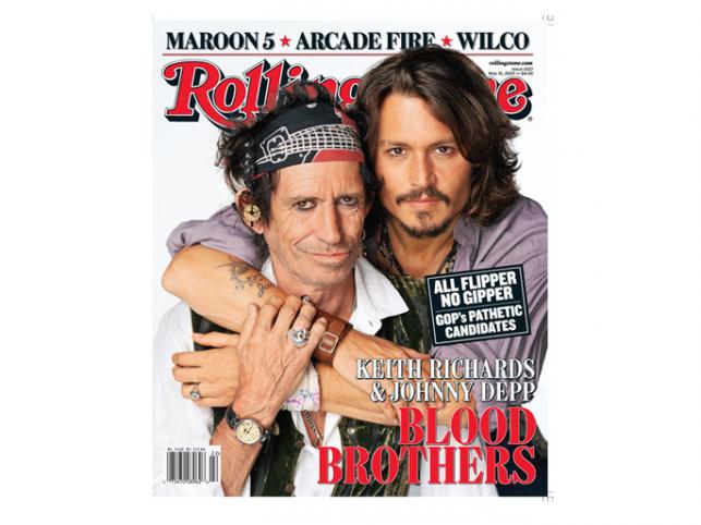 Keith Richards i Johnny Depp na okładce magazynu "Rolling Stone", maj 2007