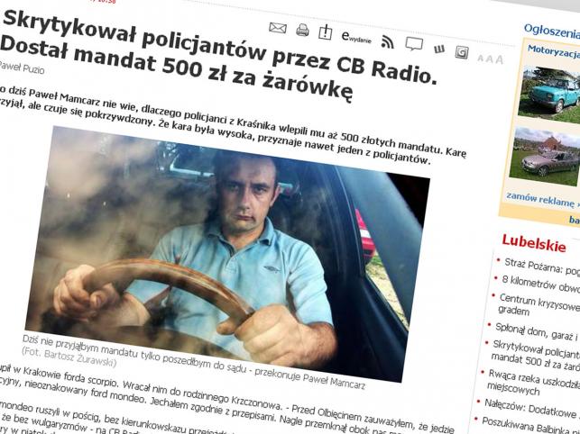 500 złotych za komentarz przez CB radio