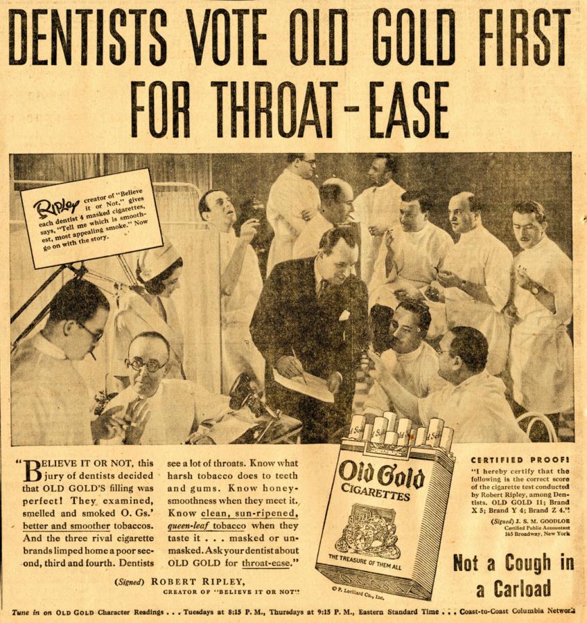 Papierosy "Old Gold", rok 1946