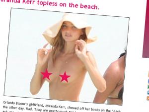 Dziewczyna Blooma topless na plaży